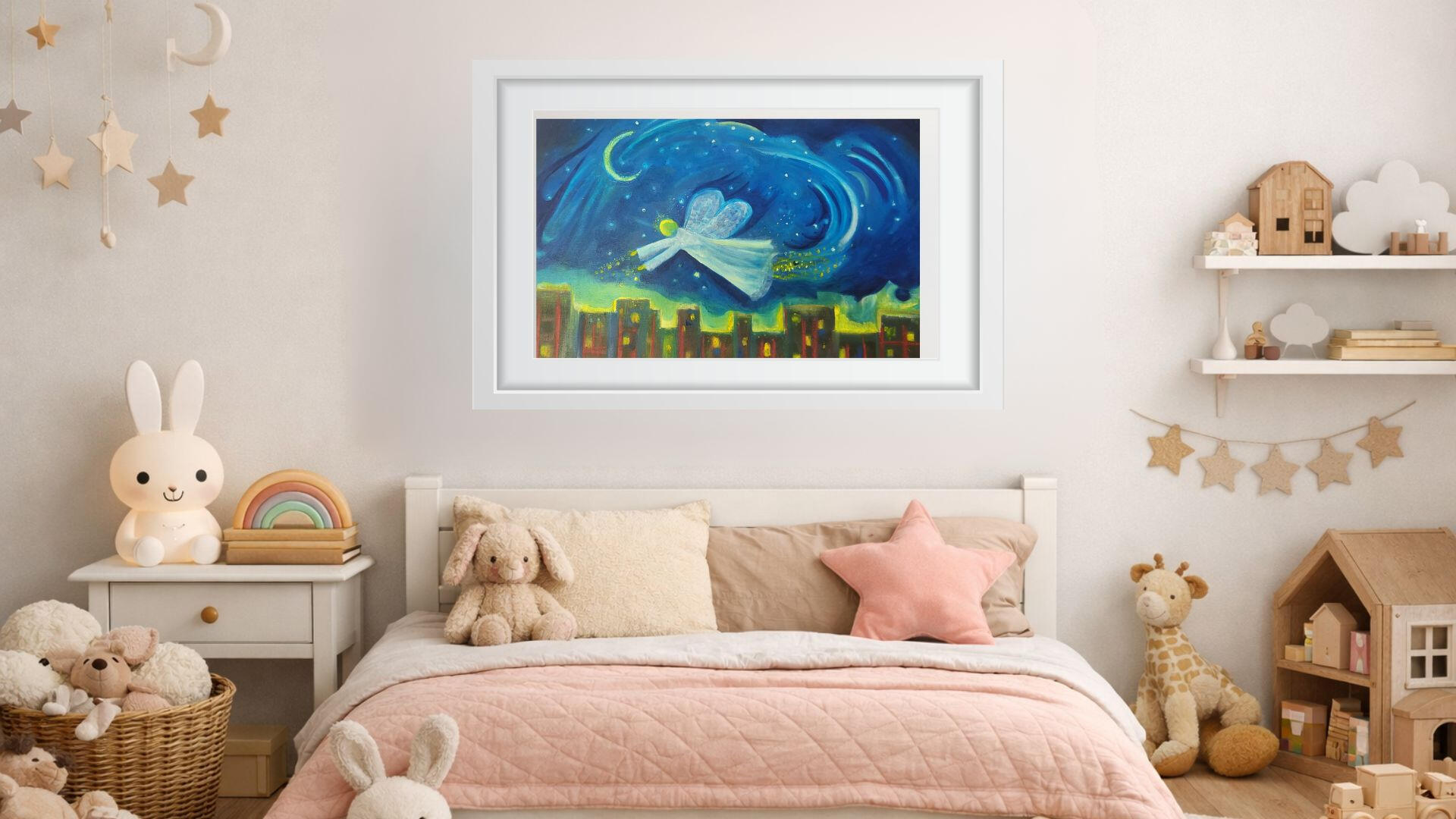 original painting by singerluciewalker advertising private painting workshops - whimsical women and paint yourself happy